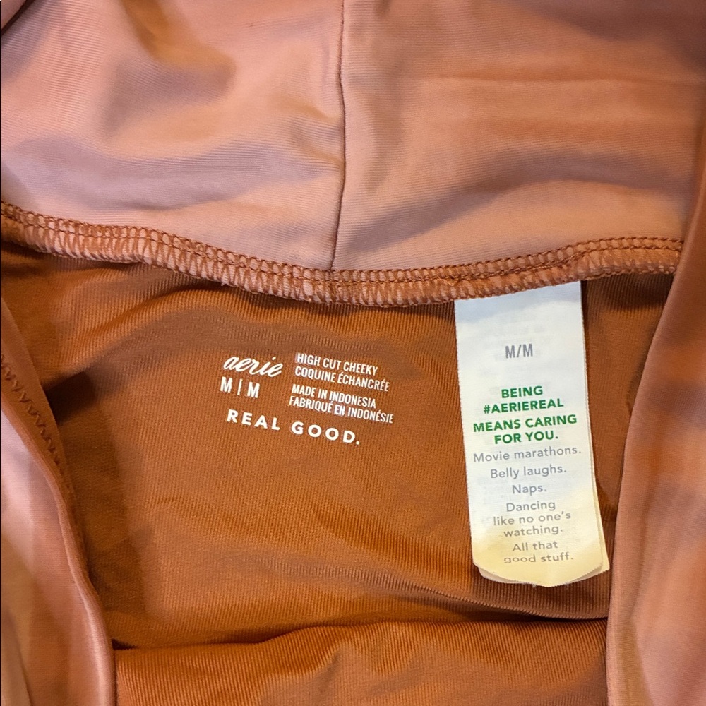 Aerie Twist Front Tan Bleached Bikini Bottom Swim Swimsuit - Picture 2 of 3